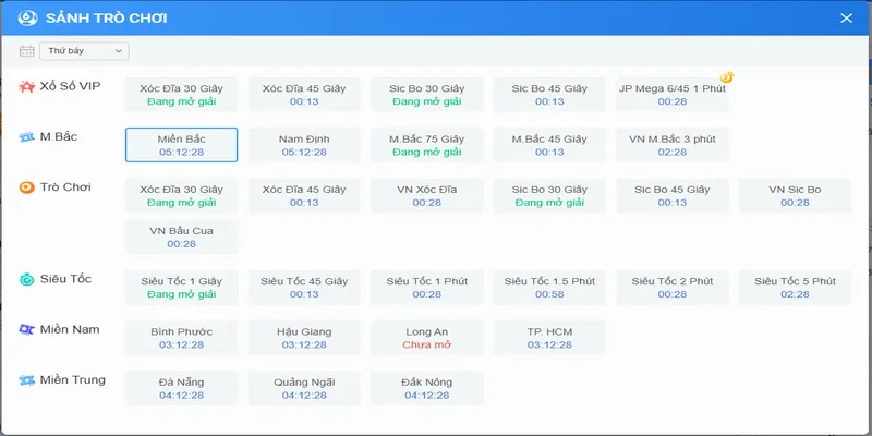 Hệ thống hỗ trợ cả chọn số thủ công và chọn nhanh